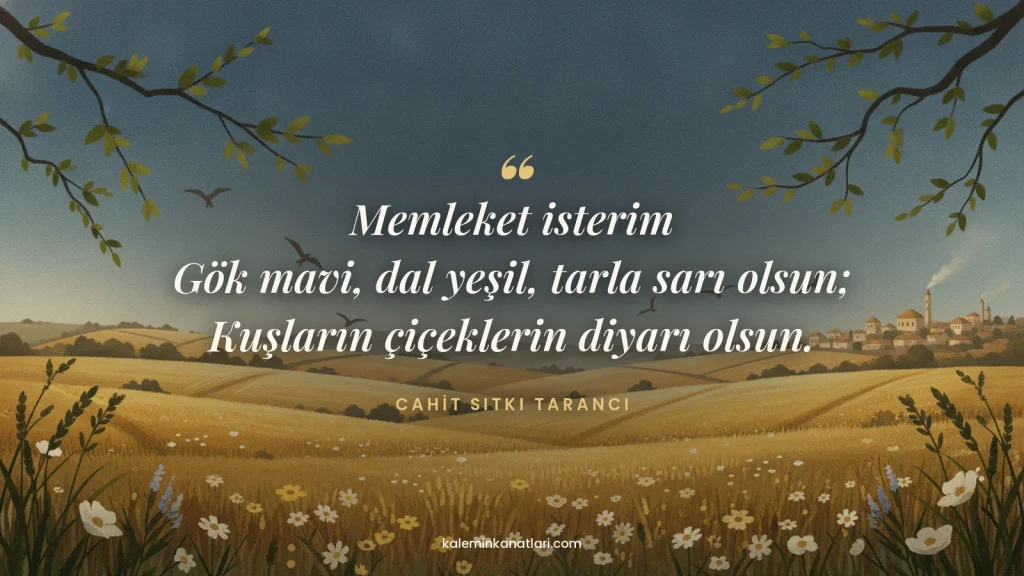 Memleket İsterim şiiri – Cahit Sıtkı Tarancı